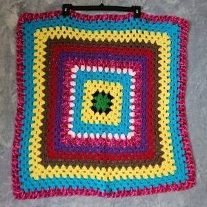 Handmade  Open Knit Crochet Afghan Small Blanket Couch Chair Throw Blanket